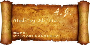 Almásy Júlia névjegykártya