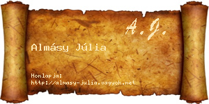 Almásy Júlia névjegykártya